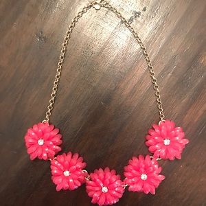 Hot Pink J.Crew Flower Necklace
